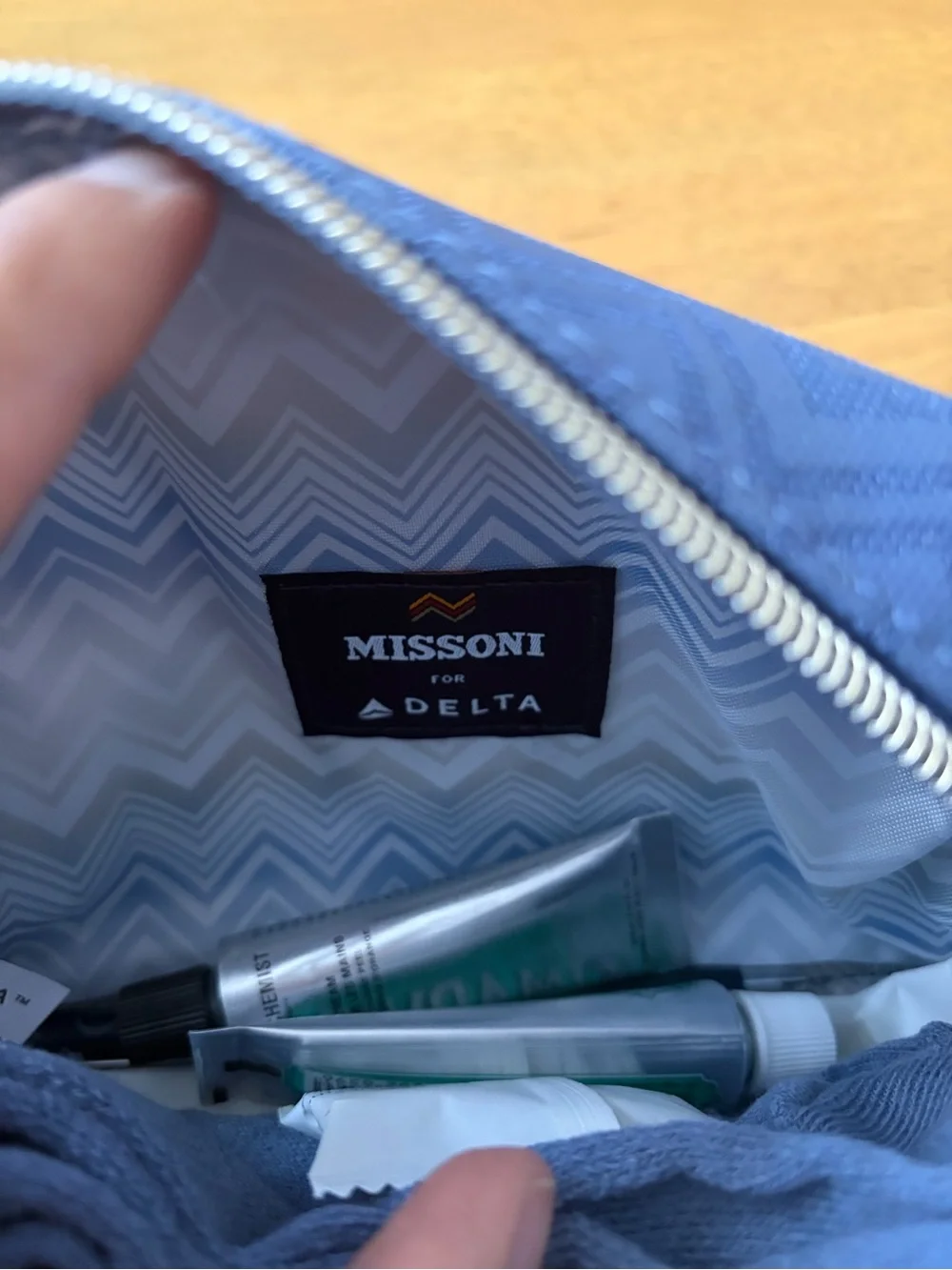Missoni Blue Chevron Interior Travel Pouch- Two!
